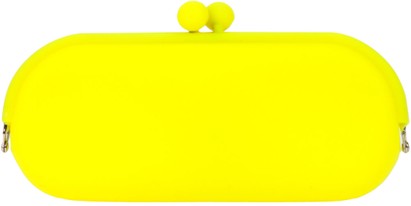 Angle of Large Neon Jelly Case  in Yellow, Women's and Men's  