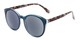 Angle of The Eileen Reading Sunglasses in Blue/Paisley with Smoke, Women's Round Reading Sunglasses