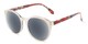 Angle of The Eileen Reading Sunglasses in Grey/Paisley with Smoke, Women's Round Reading Sunglasses