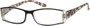 Angle of The Countess in Black/Brown Leopard, Women's Rectangle Reading Glasses