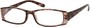 Angle of The Countess in Brown Leopard, Women's Rectangle Reading Glasses