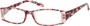 Angle of The Countess in Pink Leopard, Women's Rectangle Reading Glasses