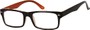 Angle of The Landon in Black/Orange, Women's and Men's Retro Square Reading Glasses