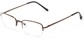 Angle of The Meade in Bronze, Women's and Men's Rectangle Reading Glasses