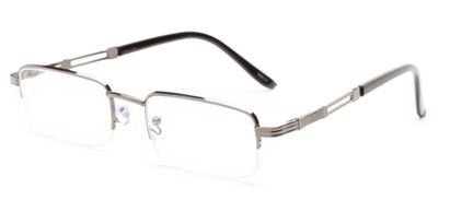 Angle of The Napolean in Gunmetal, Women's and Men's Rectangle Reading Glasses