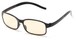 Angle of The Stewart Computer Reader in Glossy Black, Women's and Men's Rectangle Reading Glasses