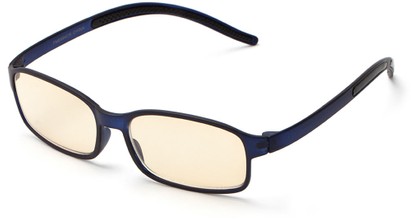 Angle of The Stewart Computer Reader in Blue, Women's and Men's Rectangle Reading Glasses