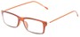 Angle of The Ovation Flexible Reader in Orange, Women's and Men's Rectangle Reading Glasses