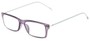 Angle of The Ovation Flexible Reader in Purple/Silver, Women's and Men's Rectangle Reading Glasses