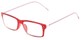Angle of The Ovation Flexible Reader in Red/Pink, Women's and Men's Rectangle Reading Glasses