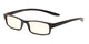 Angle of The Fairbanks Computer Reader in Matte Black with Yellow, Women's and Men's Rectangle Reading Glasses