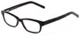 Angle of The Claremore Signature Reader in Black and Blue Tortoise, Women's and Men's Retro Square Reading Glasses