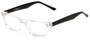 Angle of The Banks Customizable Reader in Clear/Matte Black, Women's and Men's Retro Square Reading Glasses