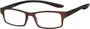 Angle of The Boise Hanging Reader in Matte Brown/Black, Women's and Men's Rectangle Reading Glasses