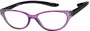Angle of The Lexy Hanging Reader in Purple/Black, Women's Cat Eye Reading Glasses