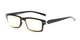 Angle of The Jason Flexible Computer Reader in Glossy Black with Yellow, Women's and Men's Retro Square Reading Glasses