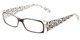 Angle of The Jeanette in Black/Clear Leopard, Women's Rectangle Reading Glasses