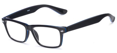 Angle of The Ramsey in Black/Blue, Women's and Men's Retro Square Reading Glasses