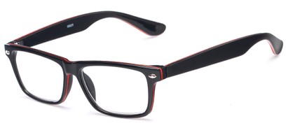 Angle of The Ramsey in Black/Red, Women's and Men's Retro Square Reading Glasses
