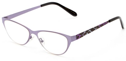 Angle of The Bernadette in Purple/Leopard, Women's Cat Eye Reading Glasses