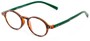 Angle of The Scholar in Matte Tortoise/Green, Women's and Men's Oval Reading Glasses