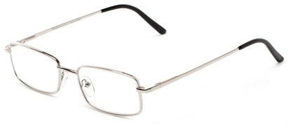 Angle of The Edwin in Silver, Women's and Men's Rectangle Reading Glasses