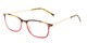 Angle of The Leah in Tortoise/Red, Women's Retro Square Reading Glasses