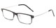 Angle of The Finley in Black, Women's and Men's Rectangle Reading Glasses
