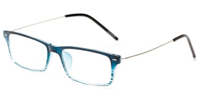 Angle of The Finley in Blue, Women's and Men's Rectangle Reading Glasses