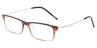 Angle of The Finley in Brown, Women's and Men's Rectangle Reading Glasses