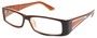 Angle of The Brooklyn in Brown and Orange Frame, Women's Rectangle Reading Glasses