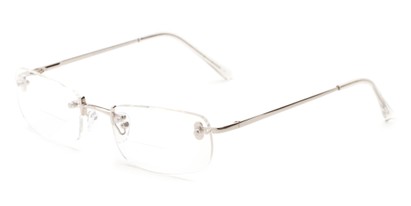 Angle of The McKinley Bifocal in Silver, Women's and Men's Rectangle Reading Glasses