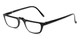 Angle of The Milton in Black, Women's and Men's Rectangle Reading Glasses