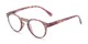 Angle of The Minnie Bifocal in Purple Glitter, Women's Round Reading Glasses