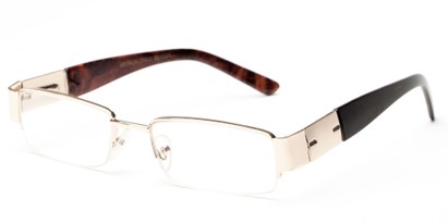 Angle of The Nantucket in Gold, Women's and Men's Rectangle Reading Glasses