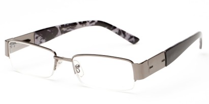 Angle of The Nantucket in Grey, Women's and Men's Rectangle Reading Glasses