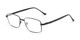 Angle of The Peter Customizable Reader in Black/Black, Women's and Men's Rectangle Reading Glasses