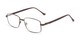 Angle of The Peter Customizable Reader in Bronze/Brown, Women's and Men's Rectangle Reading Glasses