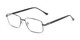 Angle of The Peter Customizable Reader in Silver/Black, Women's and Men's Rectangle Reading Glasses