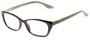 Angle of The Lynn in Black with Black/Green Temples, Women's Cat Eye Reading Glasses