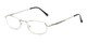 Angle of The Robert in Silver, Women's and Men's Rectangle Reading Glasses