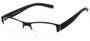 Angle of The Lakeview in Black/Clear, Women's and Men's Rectangle Reading Glasses