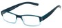 Angle of The Lakeview in Blue Fade, Women's and Men's Rectangle Reading Glasses