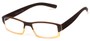Angle of The Lakeview in Brown Fade, Women's and Men's Rectangle Reading Glasses