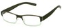 Angle of The Lakeview in Green Fade, Women's and Men's Rectangle Reading Glasses