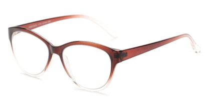 Angle of The Quartz Multifocal Computer Reader in Brown/Clear Fade, Women's Cat Eye Reading Glasses