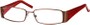 Angle of The Barcelona in Bronze/Red, Women's and Men's Rectangle Reading Glasses