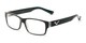 Angle of The Parker Bifocal in Black and Teal, Women's and Men's Retro Square Reading Glasses