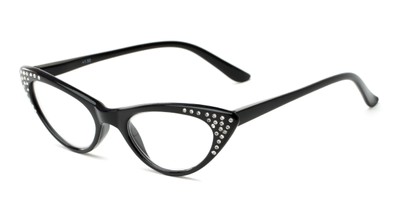 Angle of The Paulina in Black, Women's Cat Eye Reading Glasses