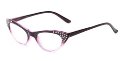 Angle of The Paulina in Purple Fade, Women's Cat Eye Reading Glasses